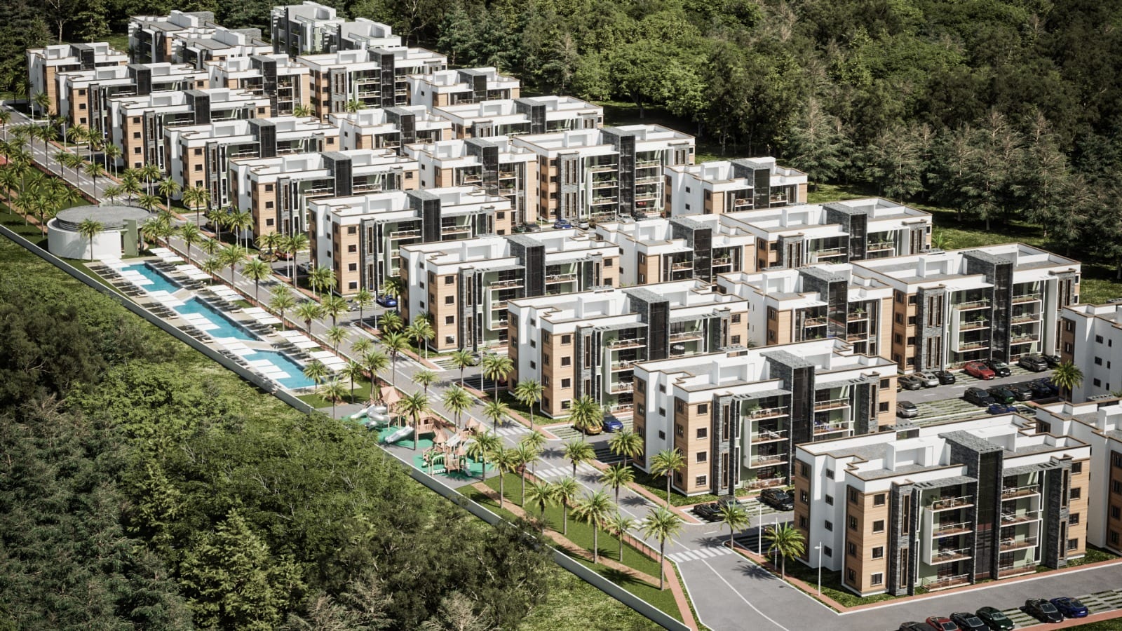 Vista aérea del conjunto Residencial Atlantic Blue