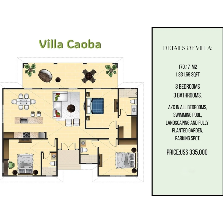 VILLAS EN PRE-CONSTRUCCIÓN EN RESIDENCIAL HISPANIOLA – SOSÚA, PUERTO PLATA